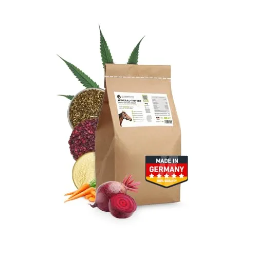 PFERDESTARK Bio Hanf Karotte & Rote Beete Mash Pferdefutter getreidefrei 3kg aus Deutschland - Verdauungsfördernd ohne Getreide & Weizenkleie mit Hanfschrot & vitalstoffreichen Rote Beete Würfel