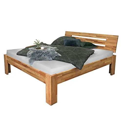 Bubema Solo – Massives Bett aus Kernbuche - Hochwertiges Naturholzbett in zeitloser Optik, stabil und belastbar bis 400 kg, ideal für erholsame Nächte und vielseitig kombinierbar in jedem Schlafzimmer.