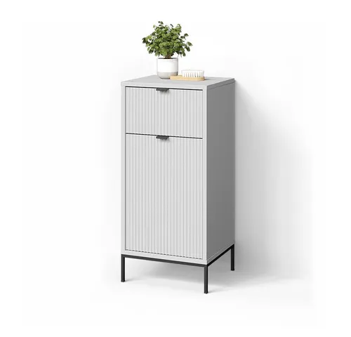 Livinity® Midischrank ATERNO, Weiß, 40 x 87 cm - Midischrank in elegantem Weiß, ideal für das Badezimmer, bietet praktische Stauraumlösungen mit Tür und Schublade.