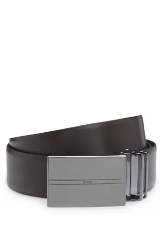 Gomero Gürtel Gb35 pp mit Logo-Gravur - Eleganter Gürtel mit 3,5 cm breitem Verschluss und glänzendem Blaugrau-Finishing. Ideal für stilvolle Outfits, ohne Innenfutter für optimalen Tragekomfort.