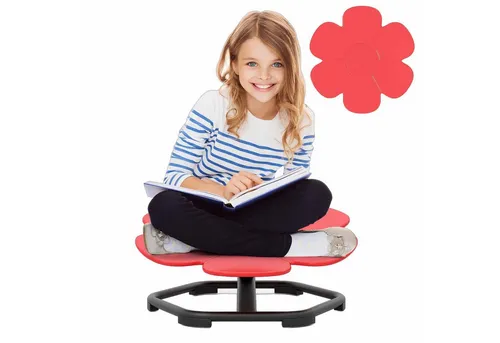 COSTWAY Sensorischer Drehstuhl Kinder, 360° Kinderdrehstuhl mit rutschfester Metallbasis - Bürostühle, fördert gesundes Wachstum und Körperkoordination, ideal für Kinder ab 3 Jahren mit sicherem Design und rutschfesten Fußpolstern.