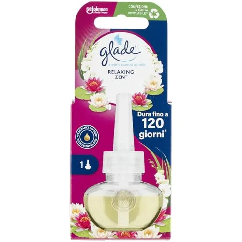Glade Elektrische Flüssigkeit, Raumduft, Duft Relaxing Zen, bis zu 120 Tage Duft pro Nachfüllpackung, Packung mit 1 Nachfüllpackung zu 20 ml