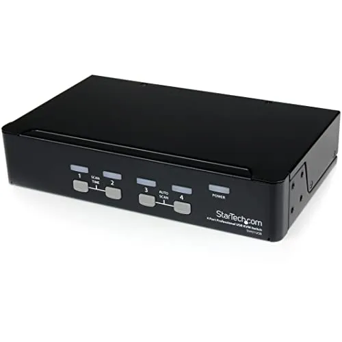 StarTech.com Professioneller 4-Port VGA-USB-KVM-Switch - KVM-Switch für 4 Computer, rack-montierbar und ideal für effiziente Arbeitsplatzorganisation mit USB-Anschluss.