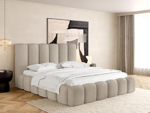 WFL Group Polsterbett Beige 200x200 cm