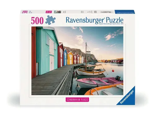 Ravensburger 12000847 - Bootshäuser in Smögen, Schweden, 500 Teile Puzzle für unvergesslichen Puzzlespaß in Premium Qualität