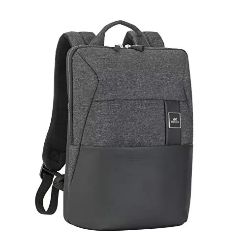 Rivacase Laptoprucksack bis 15,6 Zoll - eleganter Rucksack aus hochwertigem RPET Kunstleder, trendigem Melange-Gewebe und strapazierfähigem Polyester für MacBook Pro 16 und Ultrabooks