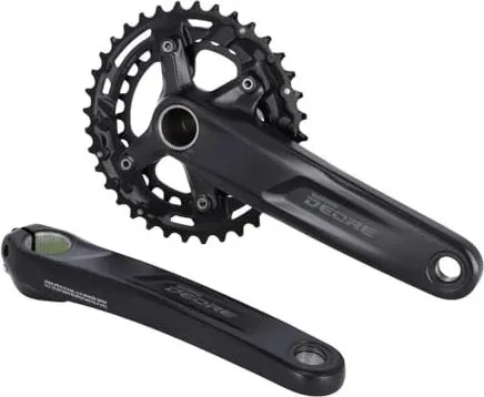 Shimano Deore Schwarz 11-Fach Kurbel - Kurbel & -garnituren, ideal für All Mountain mit großem Schaltbereich und engen Übersetzungsabstufungen für optimale Leistung.