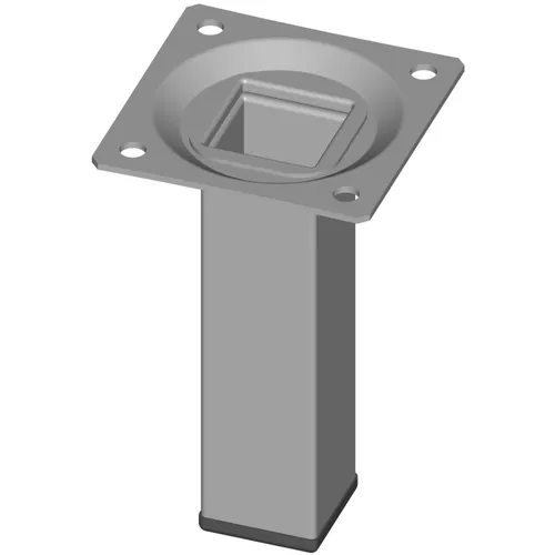 11101-00004= 1x Möbelfuß eckig H 100mm weißalu Element System Tischbein Tischfuß