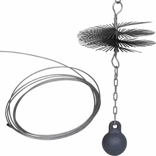 vidaXL Schornsteinbesen 25cm Rund - Effektiver Kaminbesen für eine gründliche Reinigung - Aschesauger: Ideal zum Ruß entfernen, ergonomisches Design für einfache Handhabung und langlebige Materialien sorgen für eine langanhaltende Nutzung.