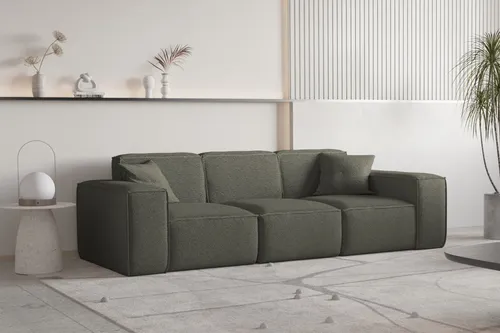 Designersofa CELES PREMIUM 3-Sitzer in grün von Fun Moebel