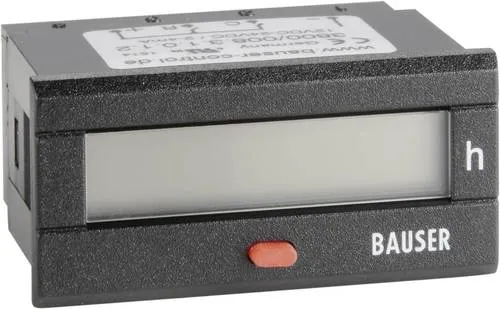 Bauser 3800/008.2.1.0.1.2-003 Elektronischer Zeitzähler - Einbaumessgeräte, zuverlässiger elektronischer Zeitzähler mit EEPROM-Speicher für Datenbeständigkeit ohne Batterien – ideal für Industrie und Nutzfahrzeuge.