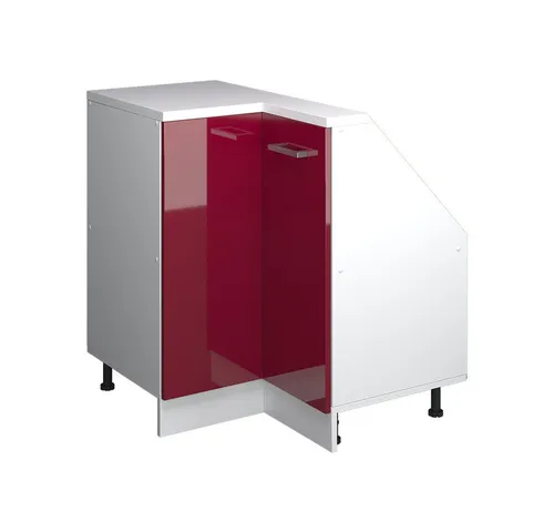 Vicco Kommode Rion, Rot Hochglanz/Weiß/Weiß, 75.6 x 81.6 cm mit 1 Tür