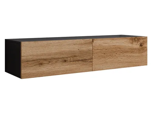 Mirjan24 TV-Lowboard Schwarz Eiche Wotan, 140x30x40 cm - Stylisches TV-Lowboard aus robustem Holzwerkstoff, ideal für Ihr Wohnzimmer. Mit push-to-open Funktion für ein modernes Design und einfache Handhabung.