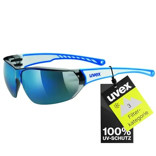 uvex Sgl 204 Sportbrille – Unisex, White Blue, Einheitsgröße - Sportbrille mit 100% UV-Schutz und Soft-Bügel für idealen Halt – perfekt für aktive Sportler.