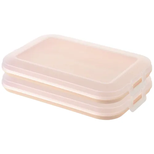 ENGELLAND 2 x Frischhaltedose Aufbewahrungsbox Stapelbox Vorratsdose Apricot