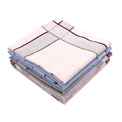 Transino Herrentaschentücher 6er Pack Stofftaschentücher Baumwolle 40x40cm Stoff Taschentücher Herren Taschentuch Bunte Baumwolltaschentücher Stofftaschentuch Set Geschenk für Männer (Set 1)
