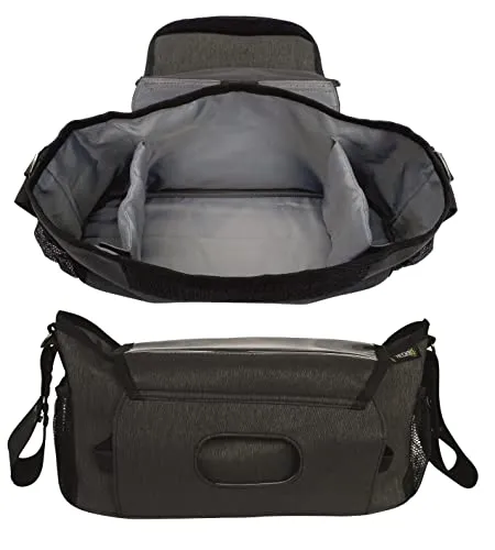 HECKBO Kinderwagentasche & Buggy Organizer - inkl. Smartphone-Tasche & Feuchttuch-Tasche - wasserabweisendes, stabiles Material - Baby Aufbewahrungstasche, Stroller, Kinderwagen Zubehör