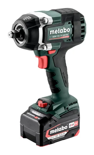 Metabo SSW 18 LTX 800 BL - Akku-Schlagschrauber 18V mit 2x 5.2Ah Akkus, leistungsstark und langlebig für professionelle Anwendungen