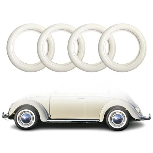 Produktbild 4X Weißwandringe Weißwandreifen Echt Gummi Auto Tuning