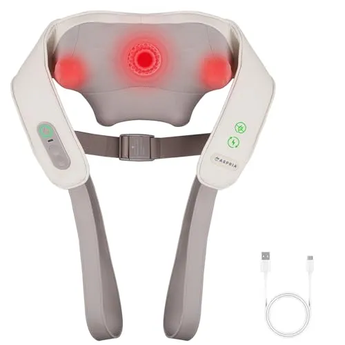 Aspria Shiatsu Nackenmassagegerät mit Wärme – Elektrisches Massagegerät für Schulter und Rücken, Kabelloses Rückenmassagegerät mit Akku, Shiatsu Nackenmassage zur Entspannung, für Damen & Herren