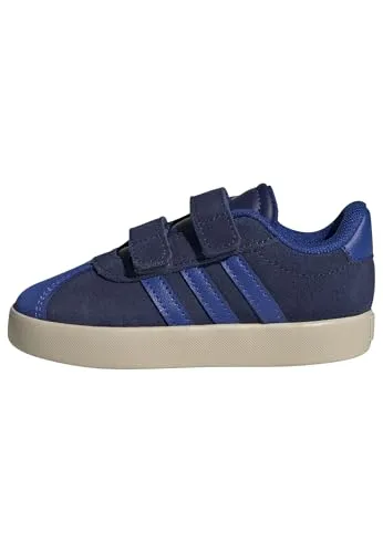 adidas Unisex Baby VL Court 3.0 Schuhe für Kleinkinder, Dunkelblau/Royalblau/Wonder Beige, 24 EU - Bequeme und stylische Schuhe für die Kleinsten, mit strapazierfähigem Obermaterial und rutschfester Gummiaußensohle.