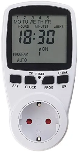 revolt Schaltzeituhr: Digitale Zeitschaltuhr mit XXL-Display und minutengenauer Schaltung (Zeitschaltuhr Minuten Schaltung, Elektronische, Steckdose)