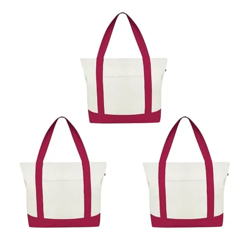 Ecoright Canvas Tragetasche mit Reißverschluss und Innentasche