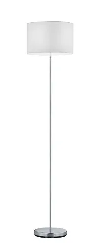 lightling modern Stehleuchte in nickel matt, Stoffschirm weiß, 1 x E27 max. 60W, ø 35 cm, Höhe: 160 cm