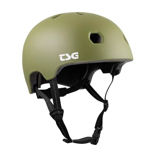 TSG Unisex Jugend META SOLID Color Fahrradhelm, Olive, L/X - Fahrradhelme mit In-Form-Konstruktion und Dial Fit System für optimalen Sitz, 11 Lüftungsschlitze sorgen für beste Belüftung und Sicherheit beim Radfahren.