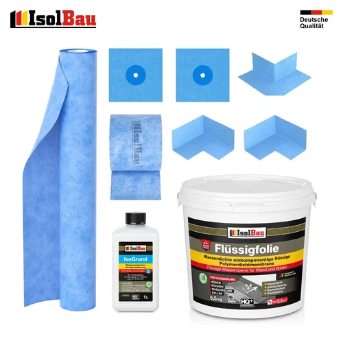 Dichtset Flüssigfolie 5,5kg Dichtbahn Dichtfolie Innenecke Dichtband Isogrund