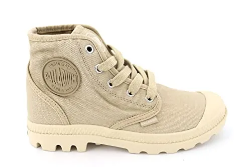 Palladium Damen Pampa Hi Sneaker Boots, Beige, 40 EU - Damen-Sneaker aus 100 % Baumwolle mit robustem Gummi, ideal für stilvolle und bequeme Outdoor-Abenteuer.