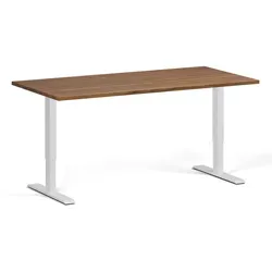 Höhenverstellbarer Schreibtisch mit Elektroantrieb, Nussbaum