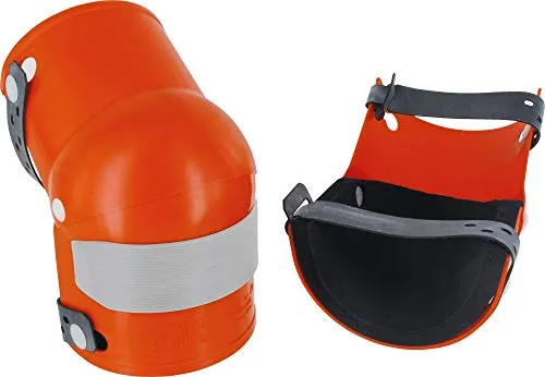 Nierhaus Wohltat Knieschoner - Gelenkschoner Orange mit Zellkautschuk Innenkissen - Profi Knieschutz für Bodenleger Bau Tiefbau Garten Bergbau - Extrem belastbar, wasserdicht, passt sich dem Knie an