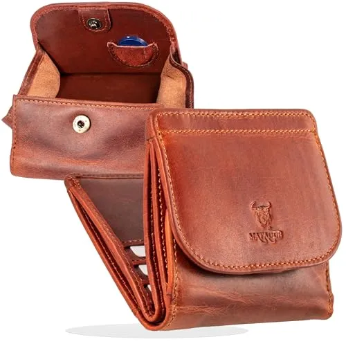 MATADOR Geldbörse Herren Klein Leder Wien Mini Geldbeutel mit RFID Blocker - Damen-Geldbörsen: Handgefertigte Mini Geldbörse aus echtem Leder mit RFID Schutz und durchdachter Organisation für bis zu 8 Karten.