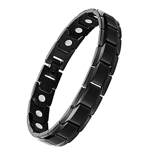 Jecanori Titan Stahl Magnetarmband Herren Damen Einzigartiges Design Magnetfeldtherapie Armband mit leistungsstarken Heilmagneten für Arthritis und Karpaltunnel mit Einstellwerkzeug und Geschenkbox