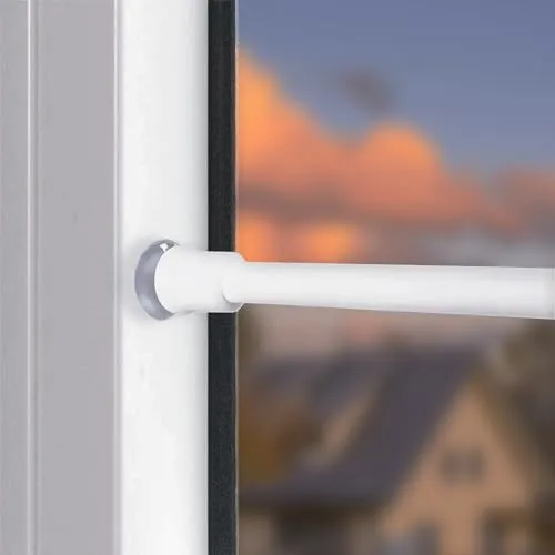 Stücks Gardinenstange ohne Bohren Bistrogardinenstangen Klemm Gardinenstange ohne Bohren mit Saugnäpfen und Schrauben für Store, Schrank, Fenster, Küche, DIY-Projekte(30-45cm, Weiß) 2