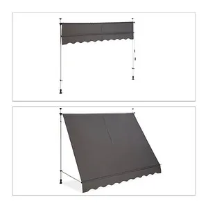 Relaxdays Klemmmarkise Balkon - Handkurbel, höhenverstellbar, UV-beständig - Markise für den Balkon, 250 cm breit, ohne Bohren und schont Ihr Wohnobjekt. Genießen Sie Schutz vor UV-Strahlen und plötzlichem Regen mit individuell einstellbarer Höhe.