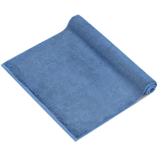 herzbach home Premium Badvorleger PURA | 60 x 90 cm extra groß | 100% Baumwolle | Extra weich | Badteppich | Farbe: Blau