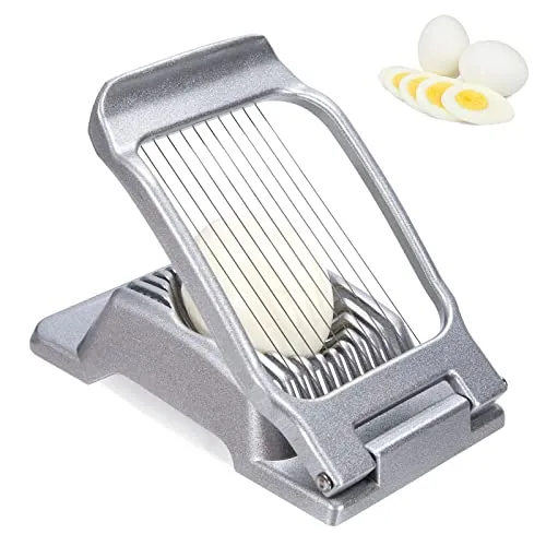 Eierschneider, Eierteiler aus Aluminium, Eierharfe Eieraufschläger mit Edelstahldrähte Erdbeerschneider Eischneidewerkzeug für Gekochten Eiern, Erdbeeren, Spülmaschinenfest