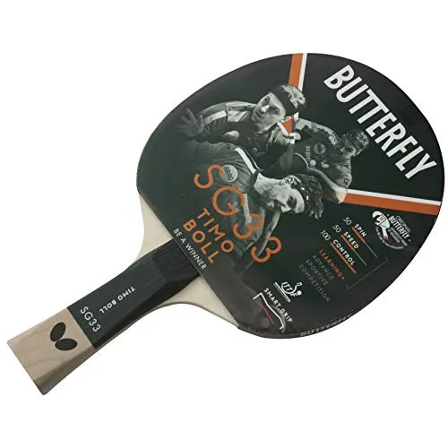 Butterfly SG33 Tischtennisschläger - Schwarz und Rot - Tischtennisschläger für fortgeschrittene Spieler mit exzellenter Kontrolle, erhöhtem Spin und Geschwindigkeit. Der innovative