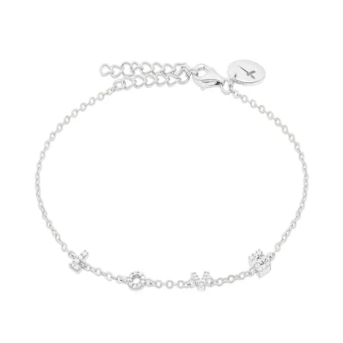 Tamaris Damen Armband TJ-0701-B-21 - Elegantes Armband aus 925er Silber mit Zirkoniasteinen, Größe 17,5 cm, ideal als Geschenk in einem stilvollen Tamaris Stoffbeutel.