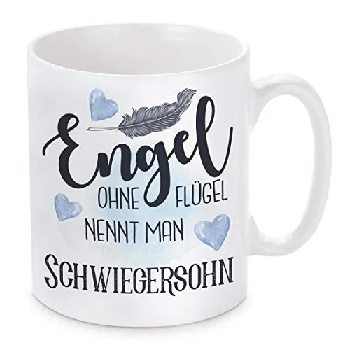 Herzbotschaft Tasse mit Motiv Modell: Tasse mit Motiv - Engel ohne Flügel nennt Man Schwiegersohn