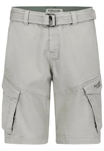 Sublevel Herren Cargo Shorts NICO Moon Grey W38 von Sublevel