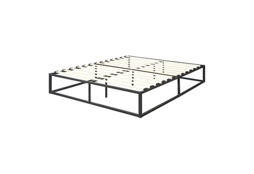[en.casa] Metallbett 140x200cm Schwarz - Robust und Pflegeleicht - Betten: Stabiler Stahlrahmen mit kratzfester Oberfläche und inklusive Lattenrost für hohen Komfort im Schlafzimmer.