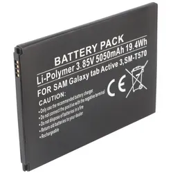 Akku für Samsung Galaxy Tab Active 3 - Li-Polymer 5050mAh - Handy-Akkus mit hoher Kapazität von 5050mAh für eine längere Nutzung Ihres Samsung Galaxy Tab Active 3, ideal für unterwegs und lange Arbeitszeiten.