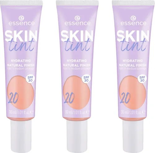 Essence Foundation SKIN tint, 3er Pack, mit veganen Inhaltsstoffen