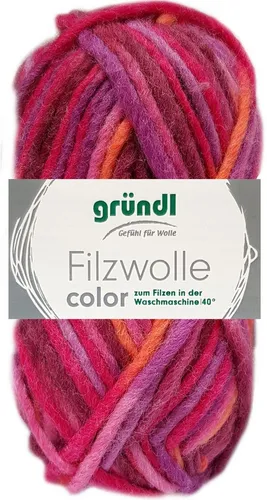 Gründl 50 Gramm Gründl Filzwolle Color meliert Filzgarn Farbauswahl Bastelgarn