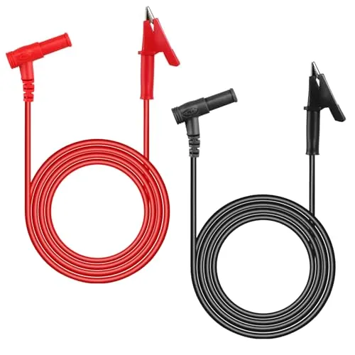 Multimeter Messleitungen Kit 4mm Bananenstecker zu Krokodilklemme Test Kabel Messspitzen Set für Digital Multimeter Prüfung (2Pcs)