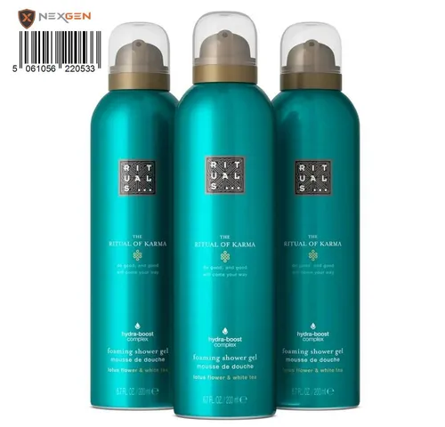 Rituals Duschgel von Ritual of Karma Vorteilspack: 3x200ml mit Lotus und weißem Tee