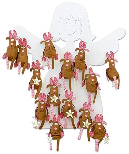 Betzold Elchbeutel-Adventskalender-Set – 24 Stück in Rot/Braun - Kreatives Adventskalender-Set mit 24 niedlichen Elchbeuteln. Einfach befüllen und Freude schenken! Ideal für Süßigkeiten und kleine Überraschungen. Waschbar bei 40 Grad.